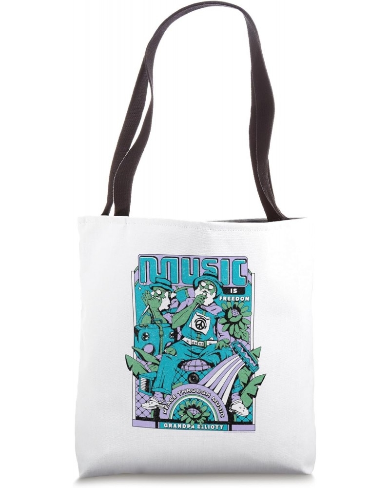 Grandpa Elliot Music Is Freedom Tote Bag $11.00 Totes