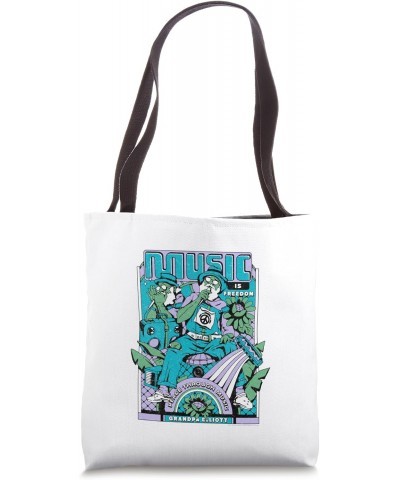 Grandpa Elliot Music Is Freedom Tote Bag $11.00 Totes