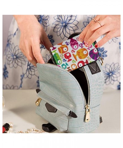 Colorful Funny Tropical Fish Small Card Wallet for Women Riskfree RFID Wallet Leather Zip Pocket Purse $10.19 Wallets