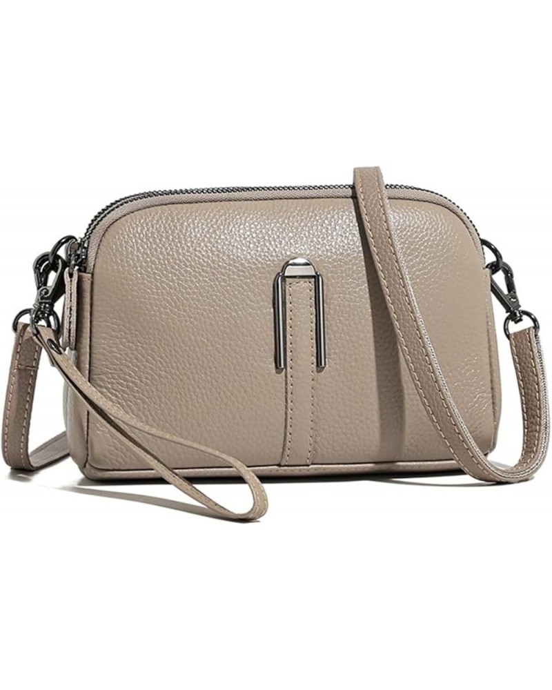 Women's Genuine Leather Handbags Bag Female Shoulder Bag Casual Crossbody Bags Gray1 $24.29 Shoulder Bags