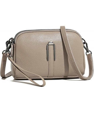 Women's Genuine Leather Handbags Bag Female Shoulder Bag Casual Crossbody Bags Gray1 $24.29 Shoulder Bags