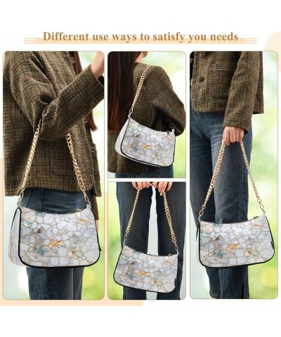 Shoulder Bags for Women Colorful Marble Texture Hobo Tote Handbag Small Clutch Purse with Zipper Closure Multi23 $17.97 Shoul...