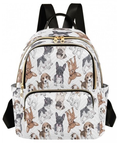 Cute Puppy Pug Dog Print Animal Backpack for Women Purse Bag Travel Handbag Shoulder Bag $20.99 Backpacks