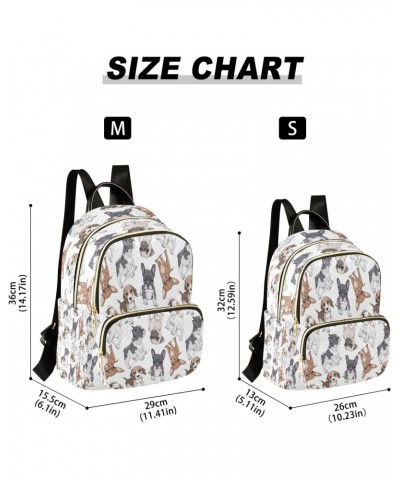 Cute Puppy Pug Dog Print Animal Backpack for Women Purse Bag Travel Handbag Shoulder Bag $20.99 Backpacks