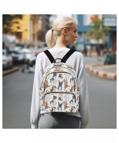 Cute Puppy Pug Dog Print Animal Backpack for Women Purse Bag Travel Handbag Shoulder Bag $20.99 Backpacks