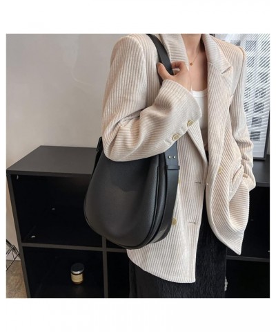 Bucket Bags for Women Vintage Women Small Leather Simple Handbags and Purses Crossbody Bags for Women 28cmx28cmx12cm Black $3...