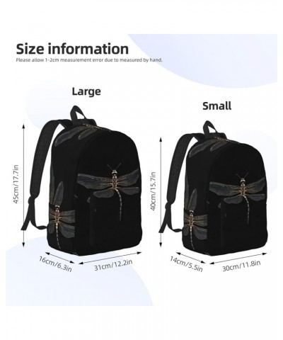 Dragonfly Black Print Unisex Canvas Bag Canvas Shoulder Pouch Pack Lightweight Backpack For Woman Lady Black Medium $22.65 Ba...