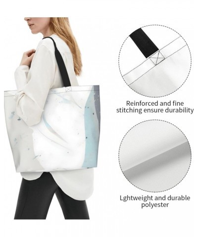 Blue And White Art Women'S Large-Capacity Shoulder Shopping Bag Suitable For Daily Travelling, Shopping, School And Work $16....