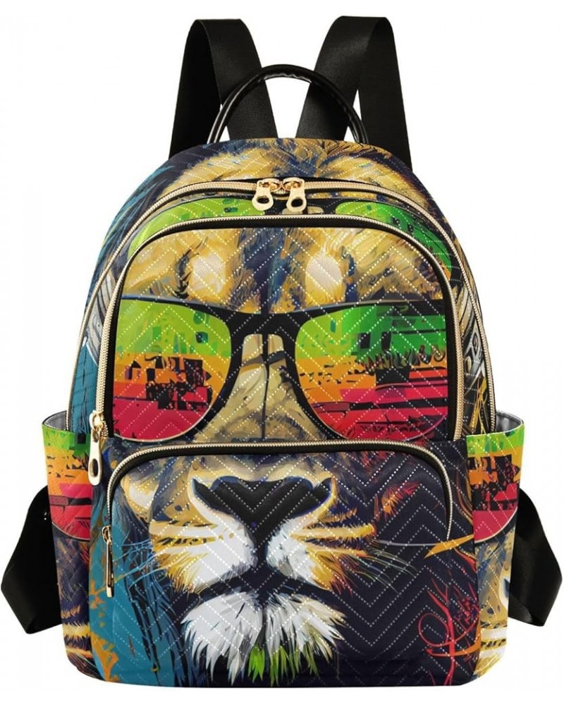 Women's Medium Fashion Backpack Modern Lion Print Ladies Travel Daypack Aesthetic Shoulder Bag 10.2×5.1×12.5 IN $19.43 Backpacks