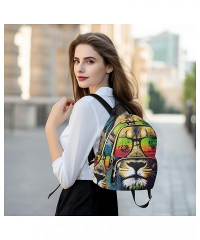 Women's Medium Fashion Backpack Modern Lion Print Ladies Travel Daypack Aesthetic Shoulder Bag 10.2×5.1×12.5 IN $19.43 Backpacks