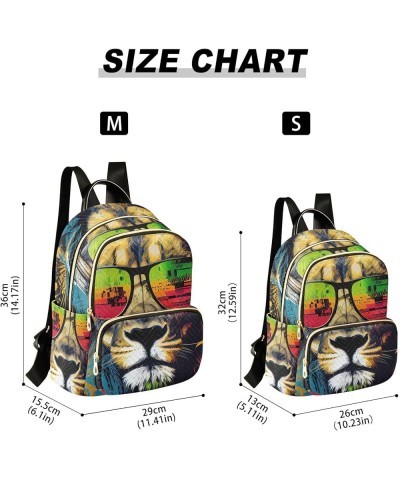 Women's Medium Fashion Backpack Modern Lion Print Ladies Travel Daypack Aesthetic Shoulder Bag 10.2×5.1×12.5 IN $19.43 Backpacks