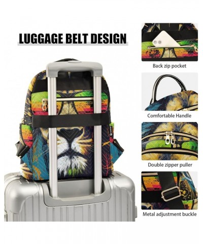 Women's Medium Fashion Backpack Modern Lion Print Ladies Travel Daypack Aesthetic Shoulder Bag 10.2×5.1×12.5 IN $19.43 Backpacks