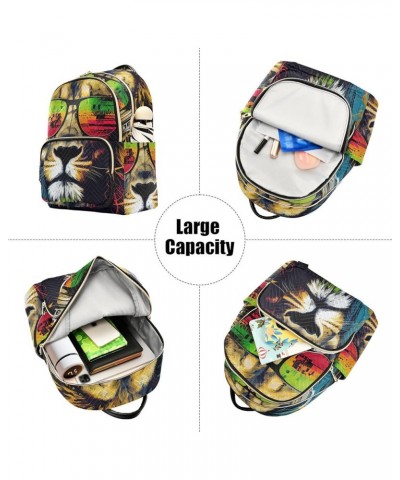 Women's Medium Fashion Backpack Modern Lion Print Ladies Travel Daypack Aesthetic Shoulder Bag 10.2×5.1×12.5 IN $19.43 Backpacks