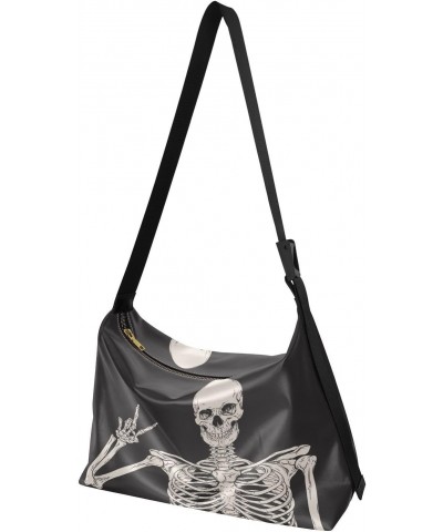 Cute Skeleton Hobo Crossbody Bags for Women Leather Large Shoulder Bag Cross Body Funny Trendy Womens Tote Bags Handbag for T...