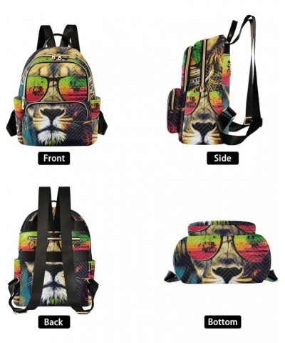 Women's Medium Fashion Backpack Modern Lion Print Ladies Travel Daypack Aesthetic Shoulder Bag 10.2×5.1×12.5 IN $19.43 Backpacks