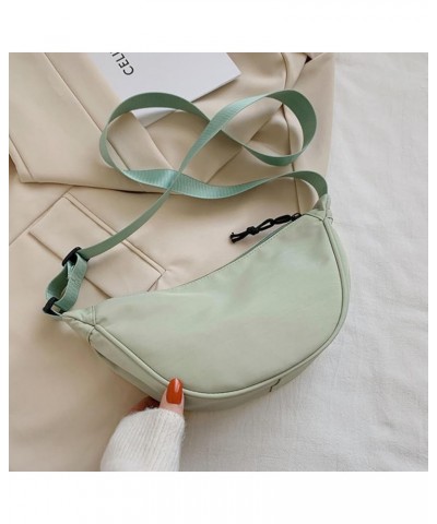 Nylon Crossbody Bag Women's 2023 Dumpling Bag Lightweight Small Shoulder Bag Underarm Bag Simple Canvas Bag Green $10.71 Shou...