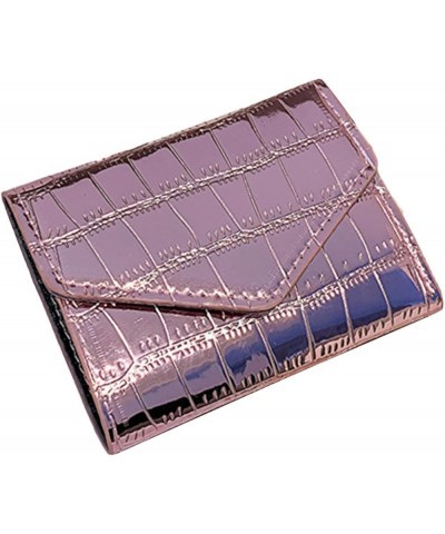 Mini Short Fold Wallet Credit Card Holder Ladies Shiny Coin Pocket Lightweight ID Card Case Stylish Pocket Wallet, Pink pink ...