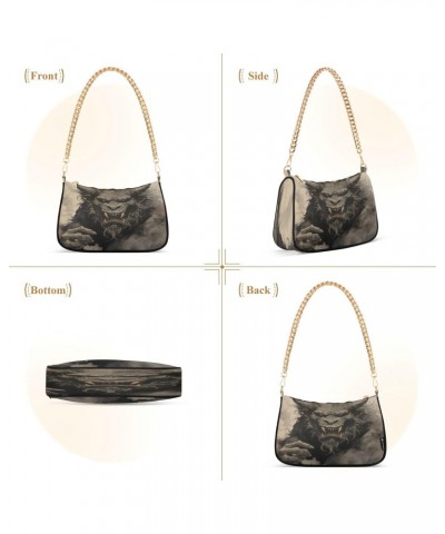 Shoulder Bags for Women Angry Monster in Smoke Hobo Tote Handbag Small Clutch Purse with Zipper Closure $13.02 Shoulder Bags