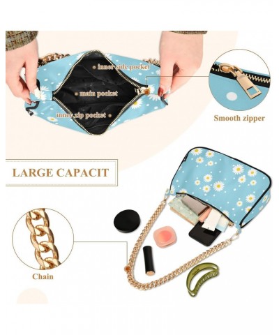 Daisy Shoulder Bag for Women Small Purse Clutch Handbags Cute Purse with Chain Strap for Mum Women $12.60 Shoulder Bags