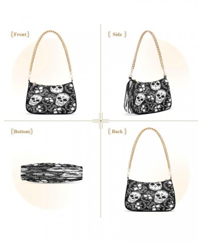 Shoulder Bags for Women Skulls Hobo Tote Handbag Small Clutch Purse with Zipper Closure $15.80 Shoulder Bags