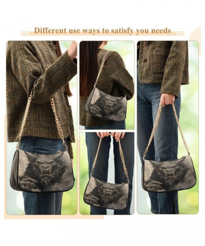 Shoulder Bags for Women Angry Monster in Smoke Hobo Tote Handbag Small Clutch Purse with Zipper Closure $13.02 Shoulder Bags