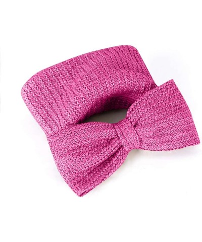 Women Straw Clutch Purses-Summer Woven Bag Bow Purse Handbags Vacation Beach Party Wedding 2024 New Hot Pink $11.56 Totes