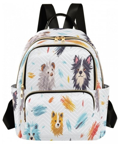 Multi Dog Women Backpack Purse Travel Daypack Shoulder Bag $19.24 Backpacks