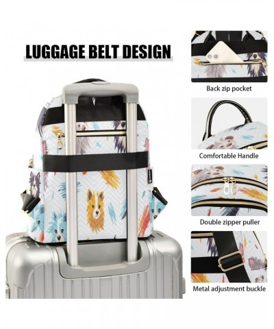 Multi Dog Women Backpack Purse Travel Daypack Shoulder Bag $19.24 Backpacks