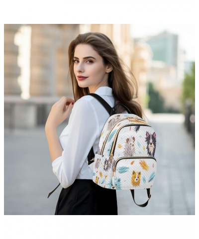 Multi Dog Women Backpack Purse Travel Daypack Shoulder Bag $19.24 Backpacks