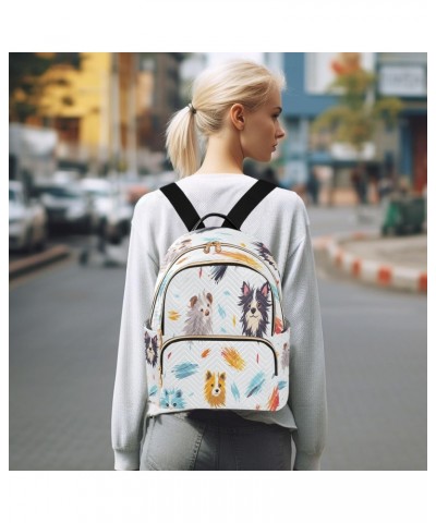 Multi Dog Women Backpack Purse Travel Daypack Shoulder Bag $19.24 Backpacks