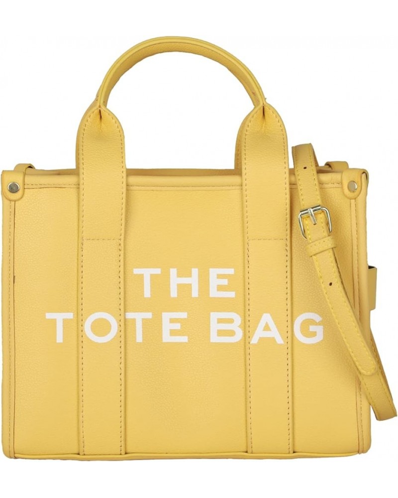 Tote Bag for Women, Trendy Leather Tote Bag Small Personalized Top Handle Crossbody Handbag for Work Travel Yellow $18.19 Totes