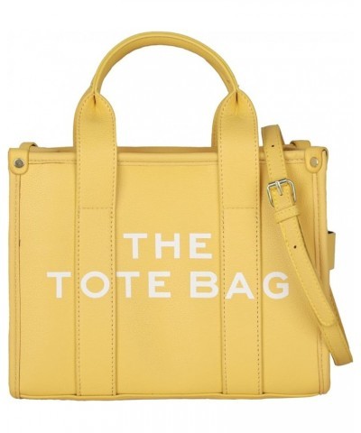 Tote Bag for Women, Trendy Leather Tote Bag Small Personalized Top Handle Crossbody Handbag for Work Travel Yellow $18.19 Totes