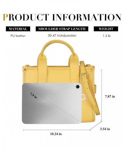 Tote Bag for Women, Trendy Leather Tote Bag Small Personalized Top Handle Crossbody Handbag for Work Travel Yellow $18.19 Totes