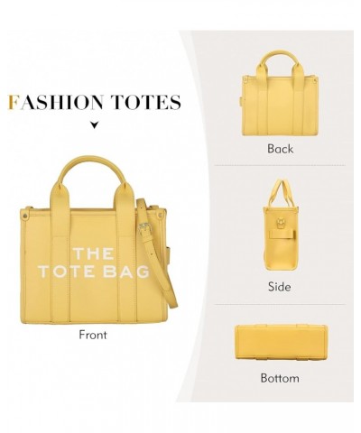 Tote Bag for Women, Trendy Leather Tote Bag Small Personalized Top Handle Crossbody Handbag for Work Travel Yellow $18.19 Totes