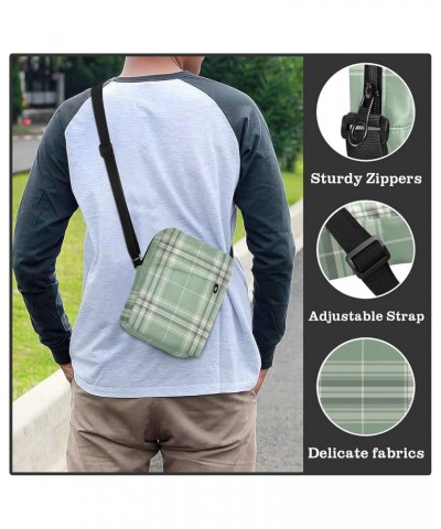 Unisex Crossbody Bag, Excavator Durable Sling Side Shoulder bags for men women, One Size Tartan Check Green $12.23 Crossbody ...