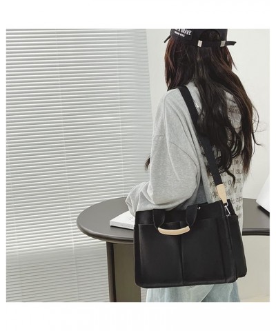 Canvas Tote Bags for Women Large Shoulder Hobo Bags Handbags Purse Satchel Purses Multi-pockets Casual Work Bags Black $11.43...