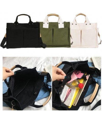 Canvas Tote Bags for Women Large Shoulder Hobo Bags Handbags Purse Satchel Purses Multi-pockets Casual Work Bags Black $11.43...