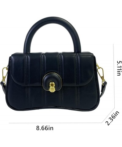 Small Commuter Box Bag, Women's Texture Handheld Small Bag, Versatile One Shoulder Crossbody Small Square Bag Black $16.34 Sh...