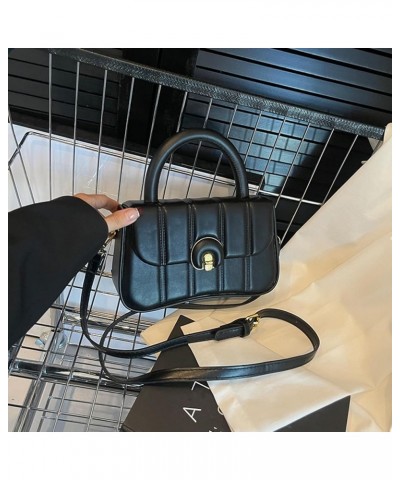 Small Commuter Box Bag, Women's Texture Handheld Small Bag, Versatile One Shoulder Crossbody Small Square Bag Black $16.34 Sh...