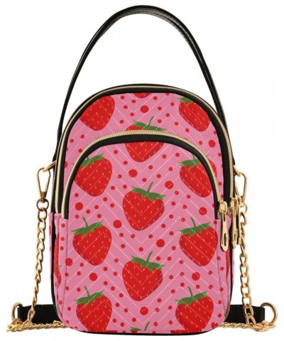 Pink Strawberry Dot Joko lvery Cross Body Purse Crossbody Bags Chain Shoulder Bag Handbag for Women Work Gifts $10.34 Crossbo...