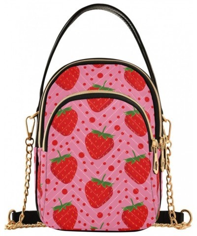 Pink Strawberry Dot Joko lvery Cross Body Purse Crossbody Bags Chain Shoulder Bag Handbag for Women Work Gifts $10.34 Crossbo...