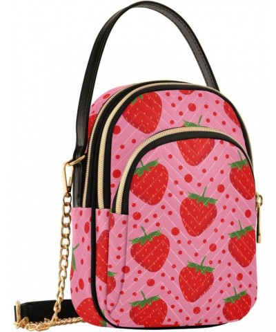 Pink Strawberry Dot Joko lvery Cross Body Purse Crossbody Bags Chain Shoulder Bag Handbag for Women Work Gifts $10.34 Crossbo...