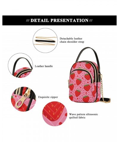 Pink Strawberry Dot Joko lvery Cross Body Purse Crossbody Bags Chain Shoulder Bag Handbag for Women Work Gifts $10.34 Crossbo...