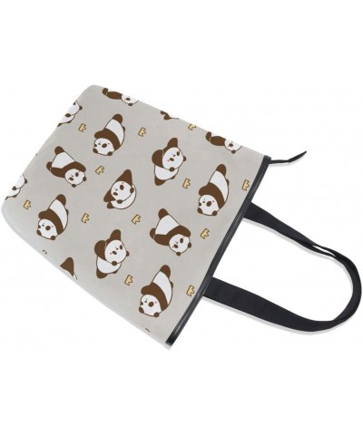 Cute Panda Royal Crown The Tote Bag for Women Big Capacity Women's Shoulder Handbags Canvas Shopping Dating Bag $9.89 Totes