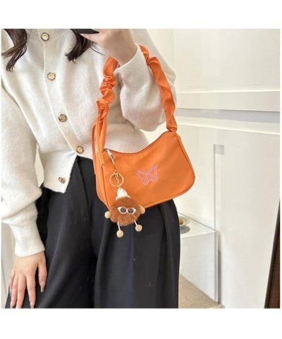 Women's Harajuku Preppy Hobo Shoulder Bag Aesthetic Indie Tote Crossbody Bag Japanese Fairycore Cotton Handmade Bag Orange $9...