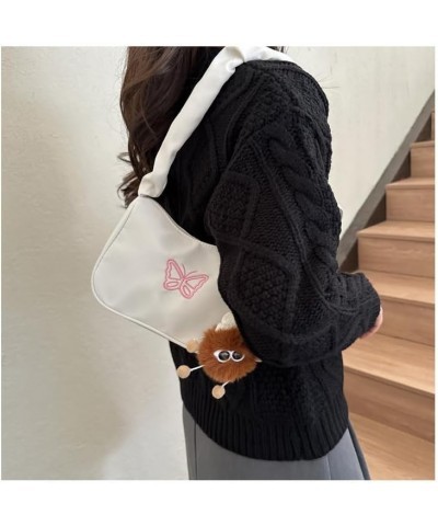 Women's Harajuku Preppy Hobo Shoulder Bag Aesthetic Indie Tote Crossbody Bag Japanese Fairycore Cotton Handmade Bag Orange $9...