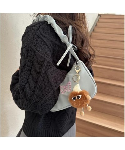 Women's Harajuku Preppy Hobo Shoulder Bag Aesthetic Indie Tote Crossbody Bag Japanese Fairycore Cotton Handmade Bag Orange $9...