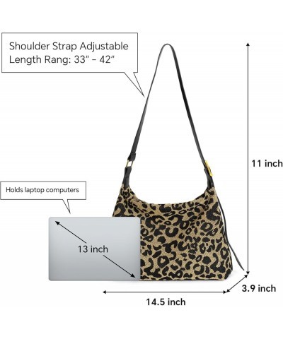 Leopard Hobo Tote Bag Water-resistant Retro Crossbody Large Capacity Casual Shoulder Bag for Women Travel,Shopping Leopard $1...