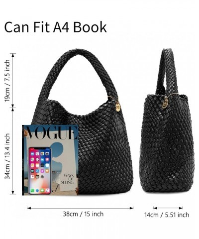 Woven Tote Bag Braided Purse Weave Purse and Vegan Leather Tote Handbag Purse $33.32 Totes