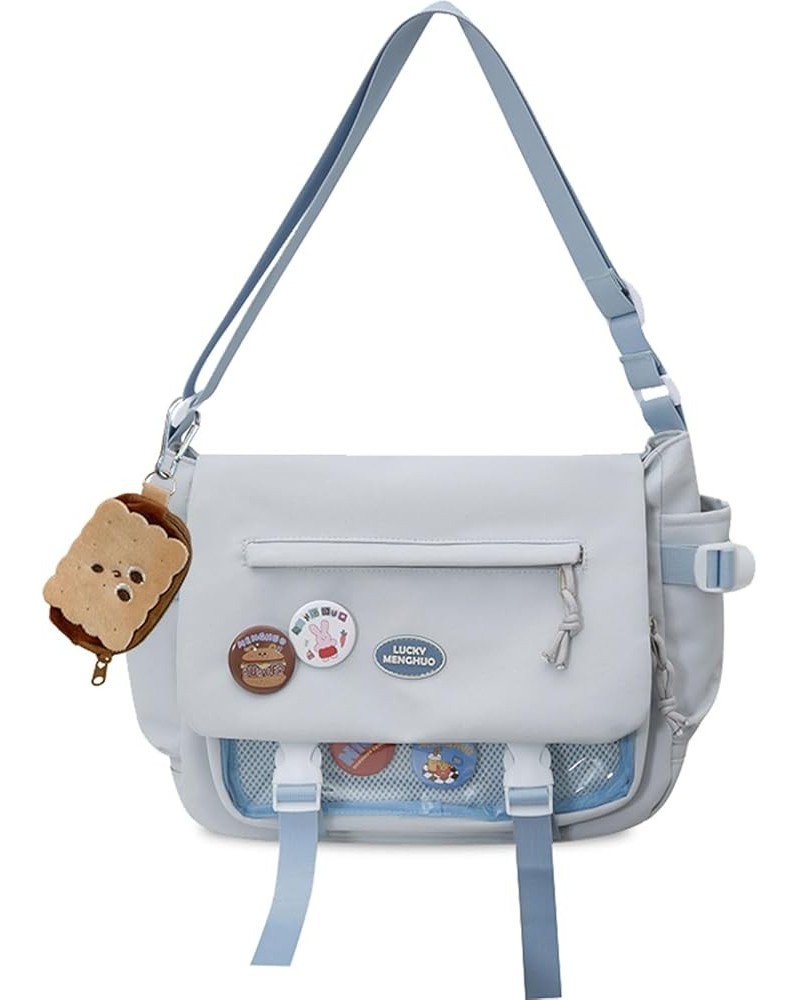 Kawaii Crossbody Bag with Cute Accessories Nylon Casual Messenger Bags with Pendants Handbags Travel Daypacks Blue $14.72 Sho...